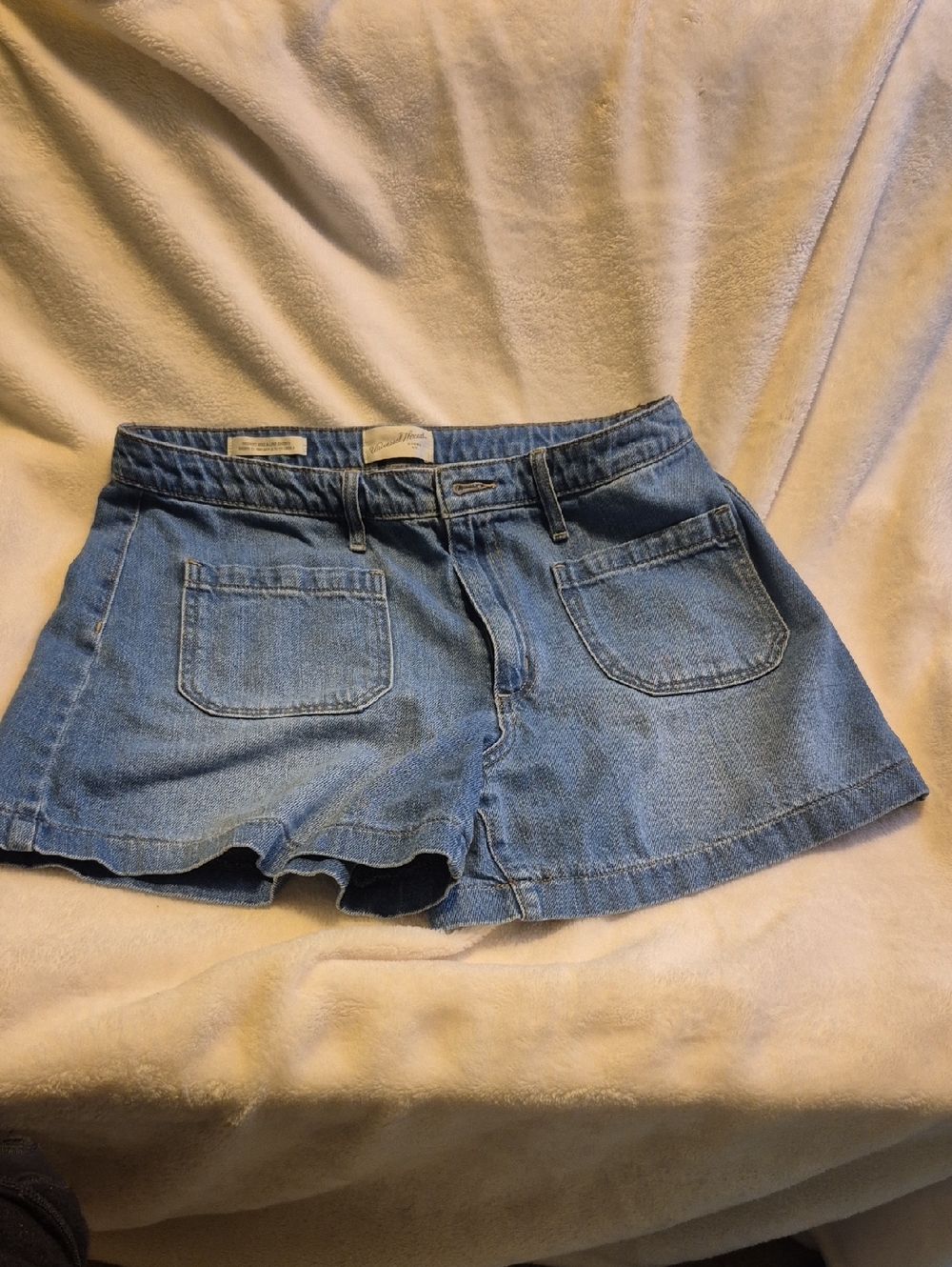 Casual Light Blue Denim Shorts with Front Pockets
